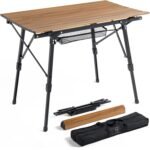 میز کمپینگ تاشو با پایه تلسکوپی و کیف حمل